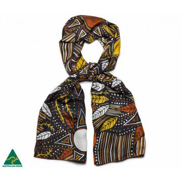 Aboriginal Art Silk Scarf - Pauline Woody